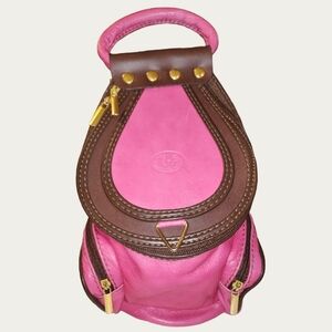 Pink and Brown Women's Backpack